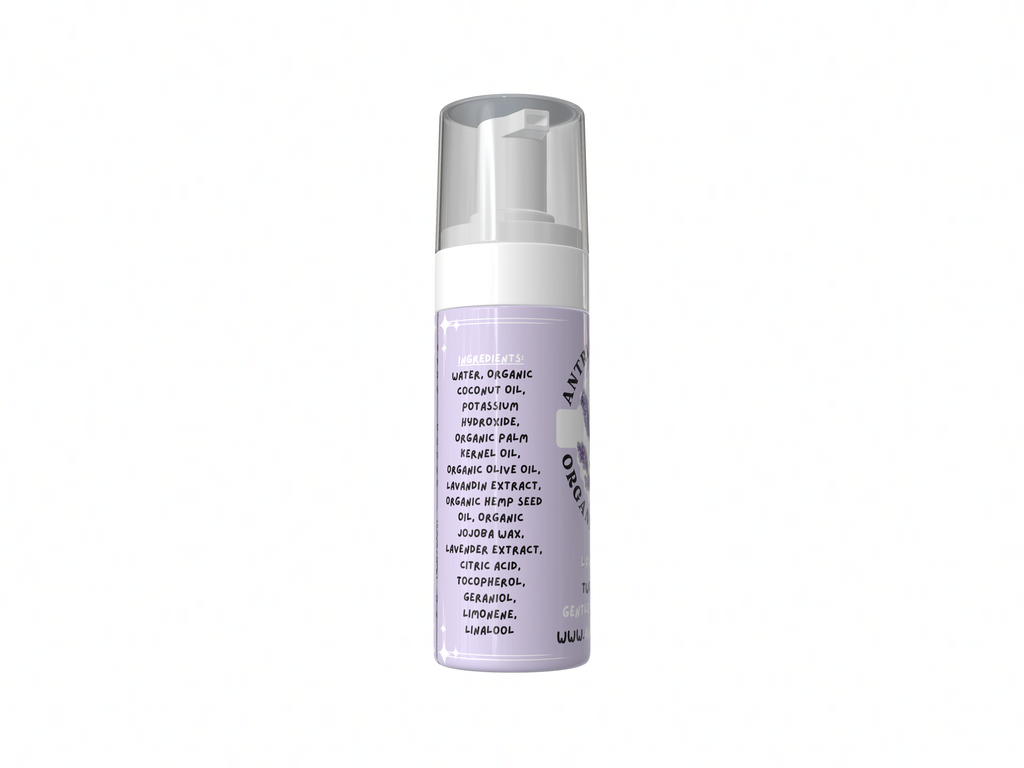 Antria’s Academy Organic Foam Soap ~ Two Fluid Ounces ~ Gentle Foaming Hand Wash ~ Organic & Vegan ~ Lavender Scent
