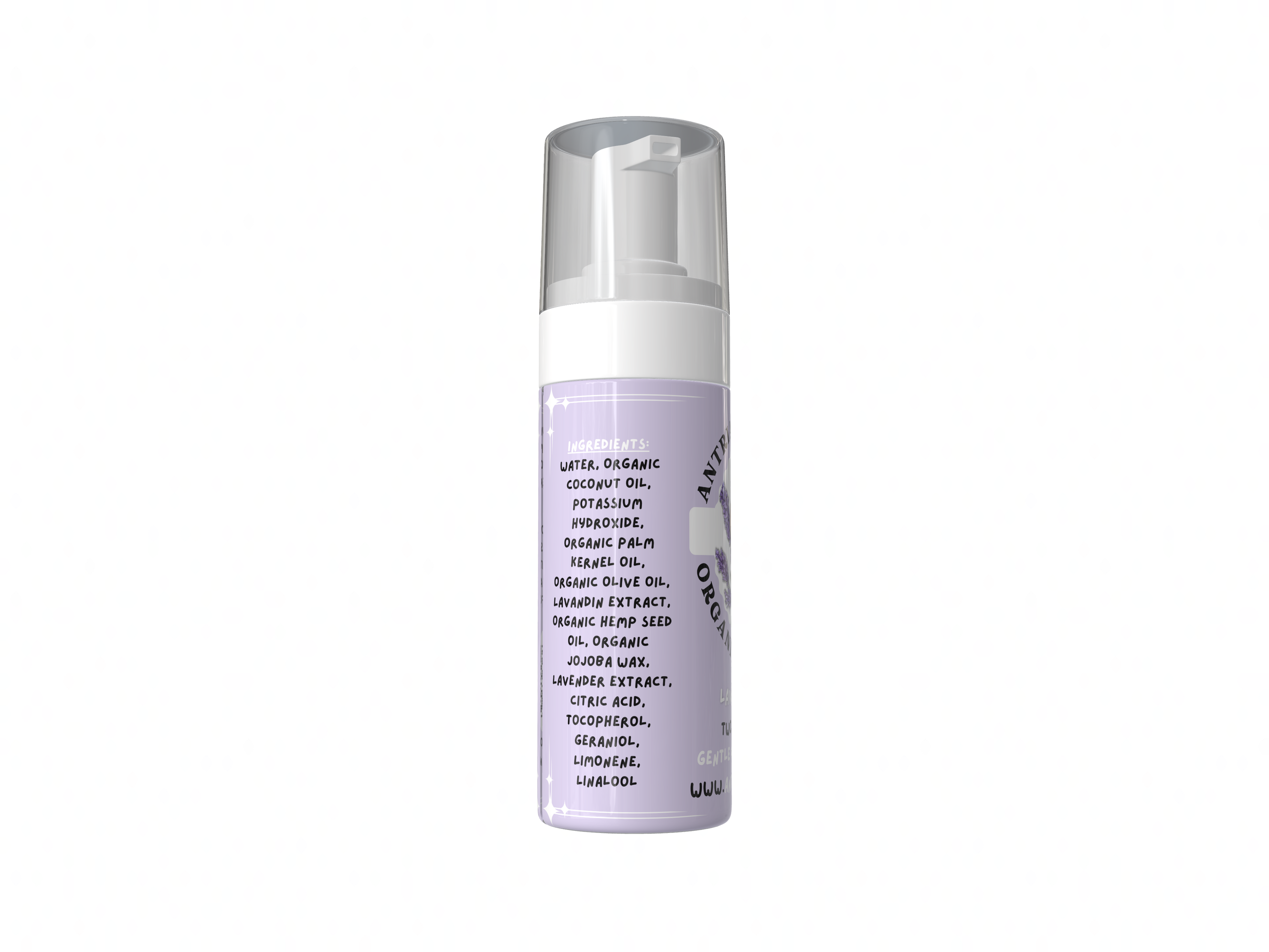 Antria’s Academy Organic Foam Soap ~ Two Fluid Ounces ~ Gentle Foaming Hand Wash ~ Organic & Vegan ~ Lavender Scent