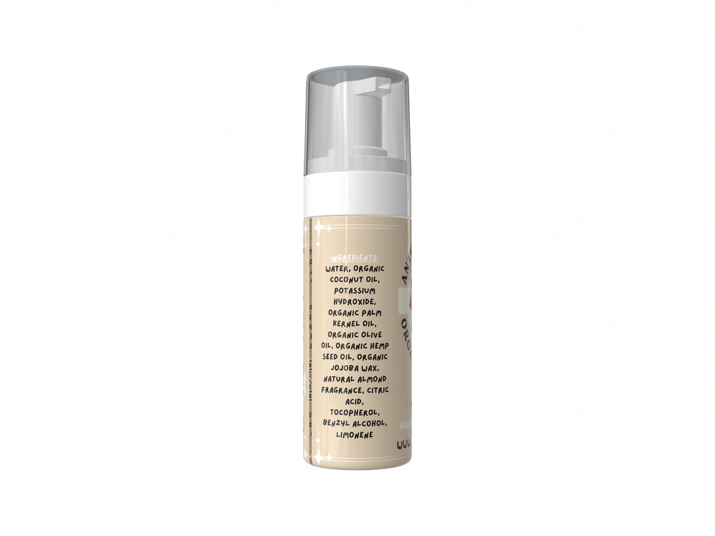 Antria’s Academy Organic Foam Soap ~ Two Fluid Ounces ~ Gentle Foaming Hand Wash ~ Organic & Vegan ~ Almond Scent