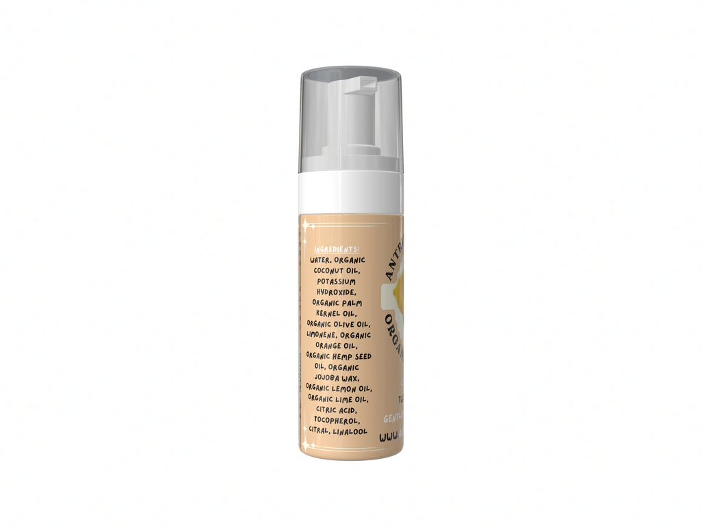 Antria’s Academy Organic Foam Soap ~ Two Fluid Ounces ~ Gentle Foaming Hand Wash ~ Organic & Vegan ~ Citrus Scent