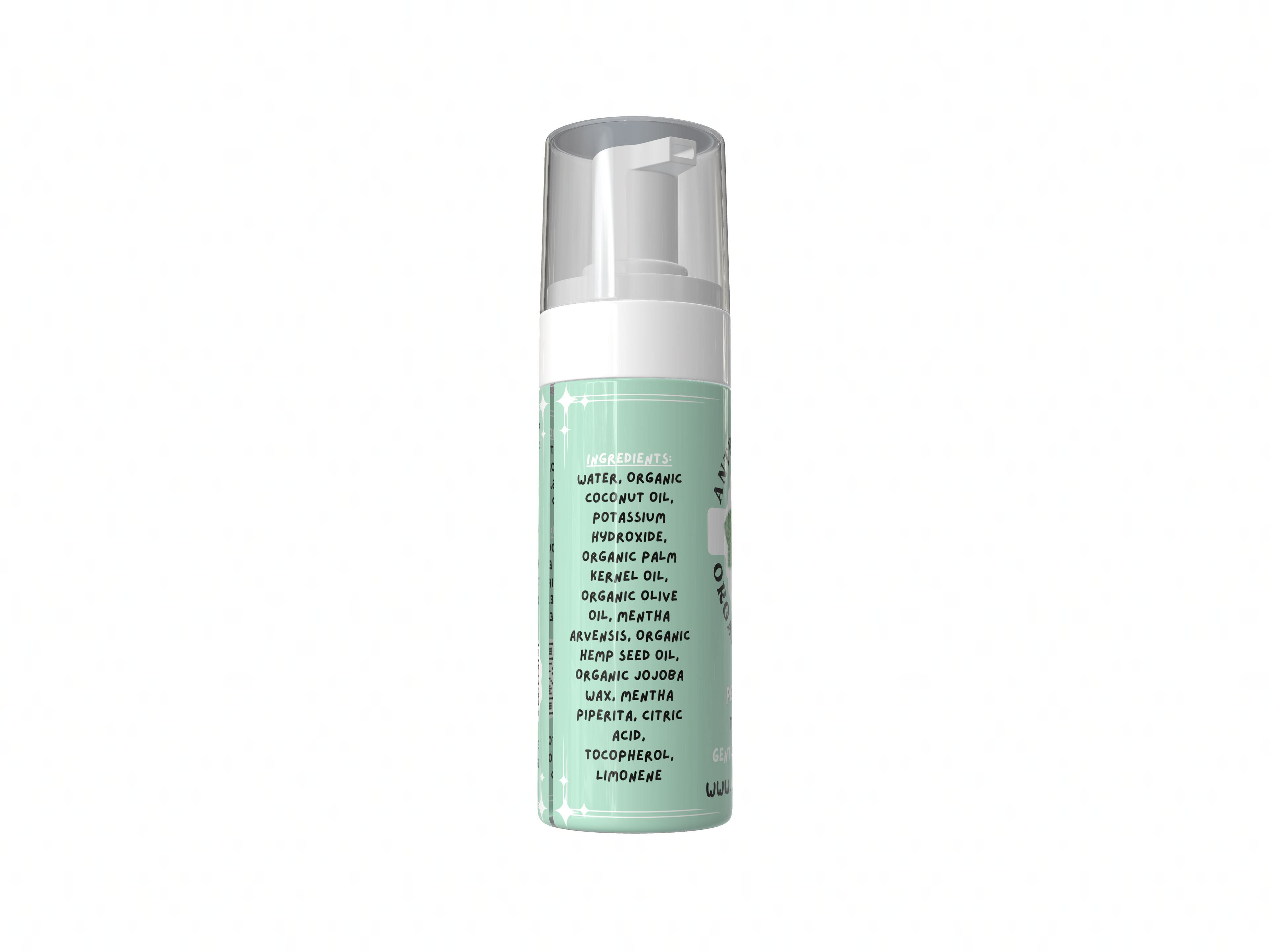 Antria’s Academy Organic Foam Soap ~ Two Fluid Ounces ~ Gentle Foaming Hand Wash ~ Organic & Vegan ~ Peppermint Scent