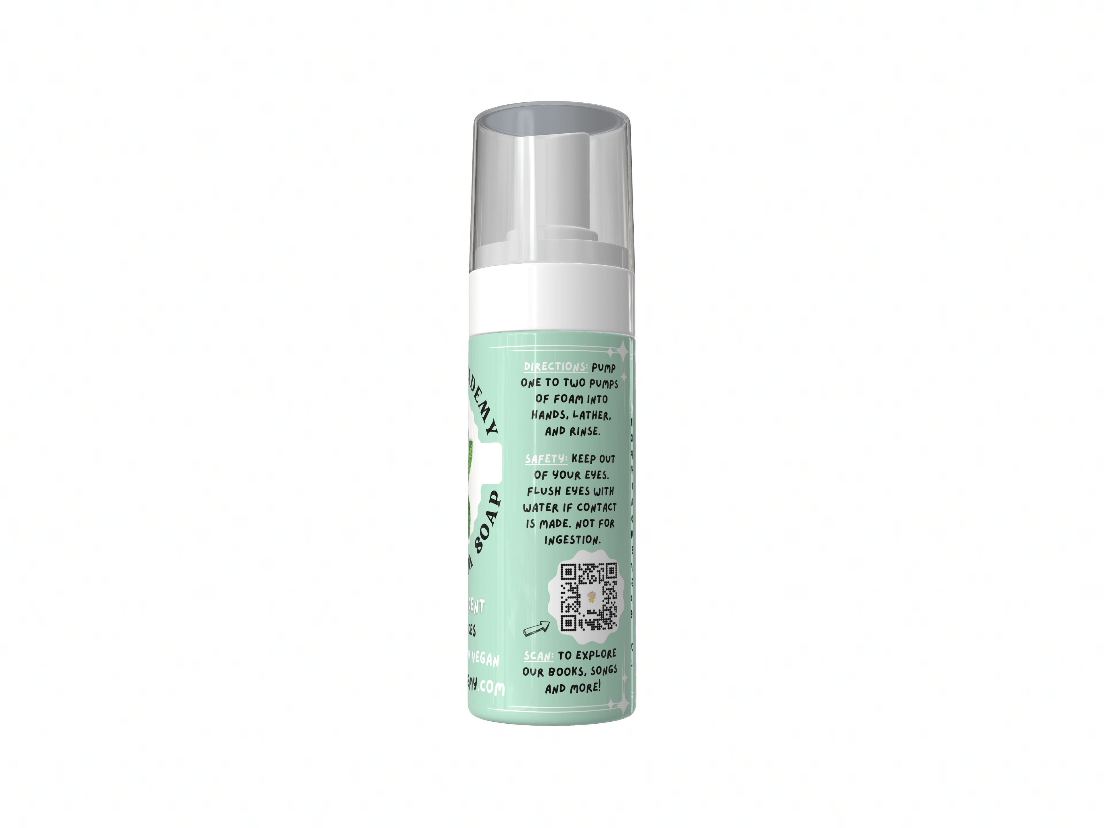 Antria’s Academy Organic Foam Soap ~ Two Fluid Ounces ~ Gentle Foaming Hand Wash ~ Organic & Vegan ~ Peppermint Scent